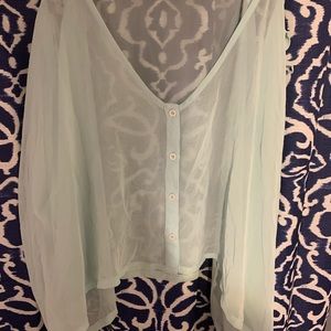 Mint green sheer top